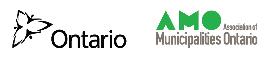 Province of Ontario logo and Association of Municipalities Ontario logo