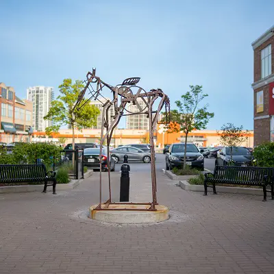 Sculpture - Metal Horse at the Brookdale Commercial Plaza